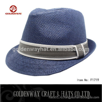 Мужчины высокого качества Blue hort brim Fedora hat